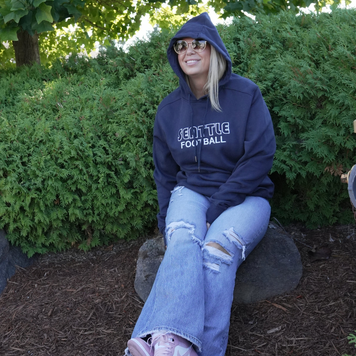 Seattle Football Vintage Embroidered Hoodie